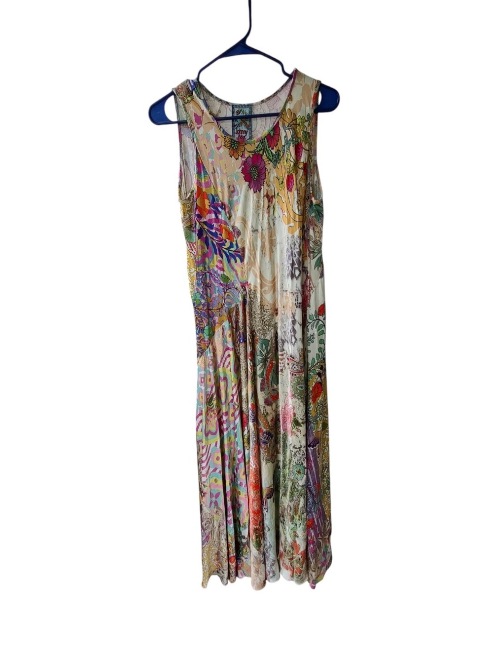 Johnny Was Alyssa Cream Multicolor Patchwork Floral Maxi Dress - Picture 4 of 6